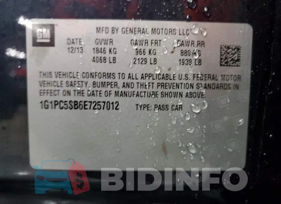 1G1PC5SB6E7257012 Photo# 13