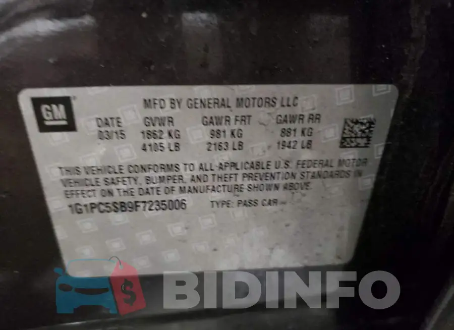 1G1PC5SB9F7235006 Photo# 12