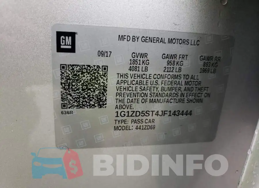 1G1ZD5ST4JF143444 Photo# 12