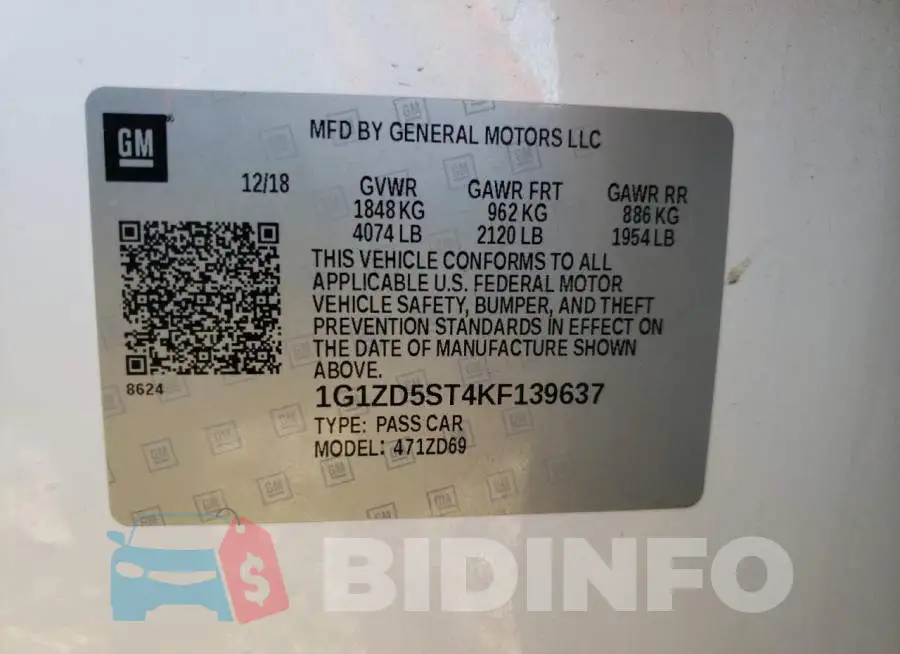 1G1ZD5ST4KF139637 Photo# 12