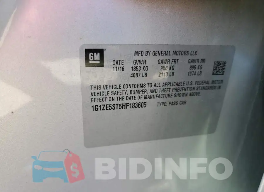 1G1ZE5ST5HF183605 Photo# 12