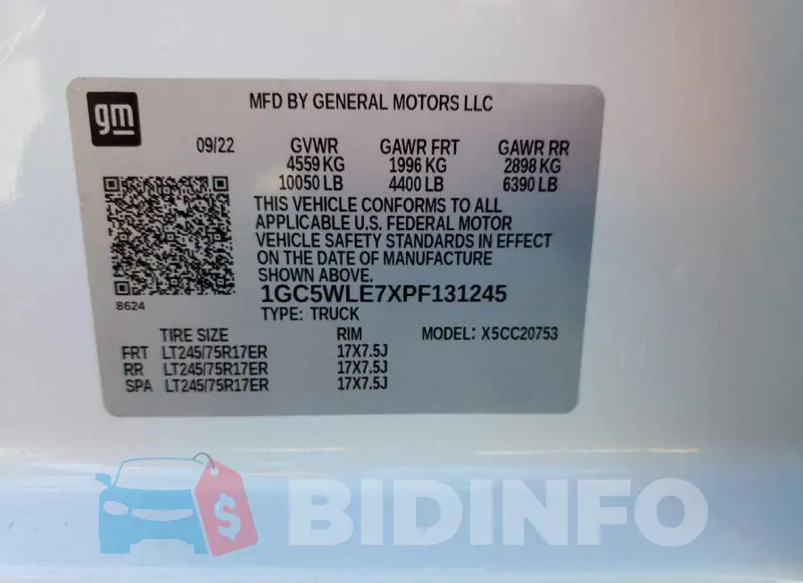 1GC5WLE7XPF131245 Photo# 12