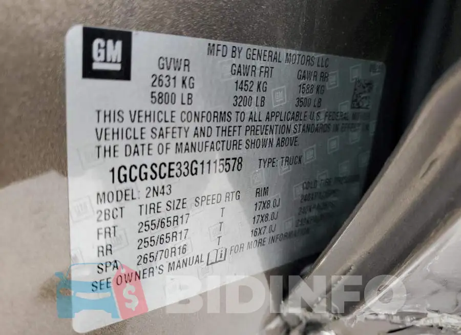 1GCGSCE33G1115578 Photo# 12