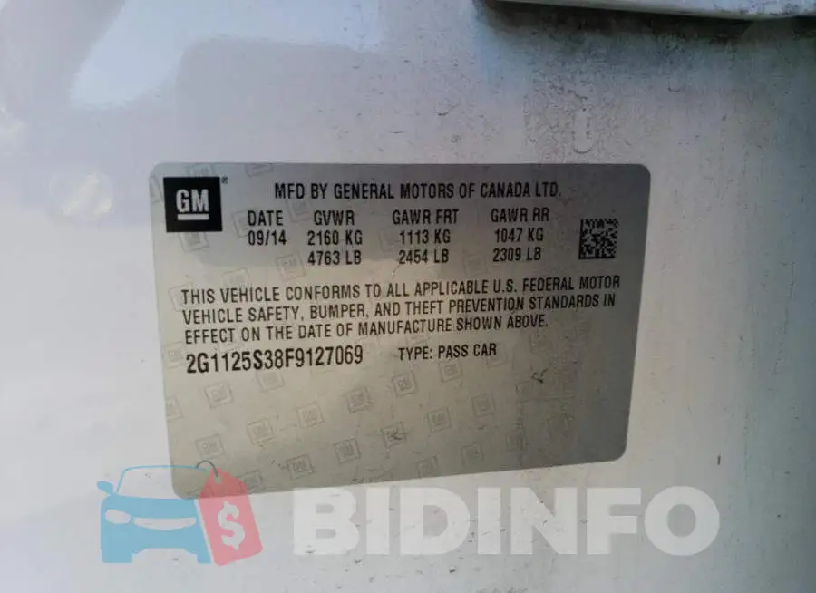 2G1125S38F9127069 Photo# 12