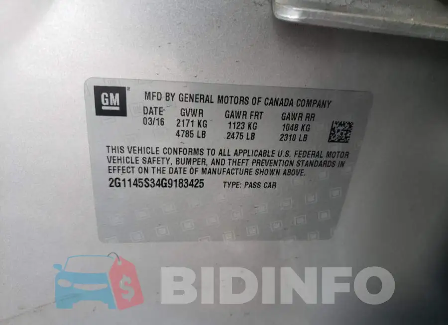2G1145S34G9183425 Photo# 12