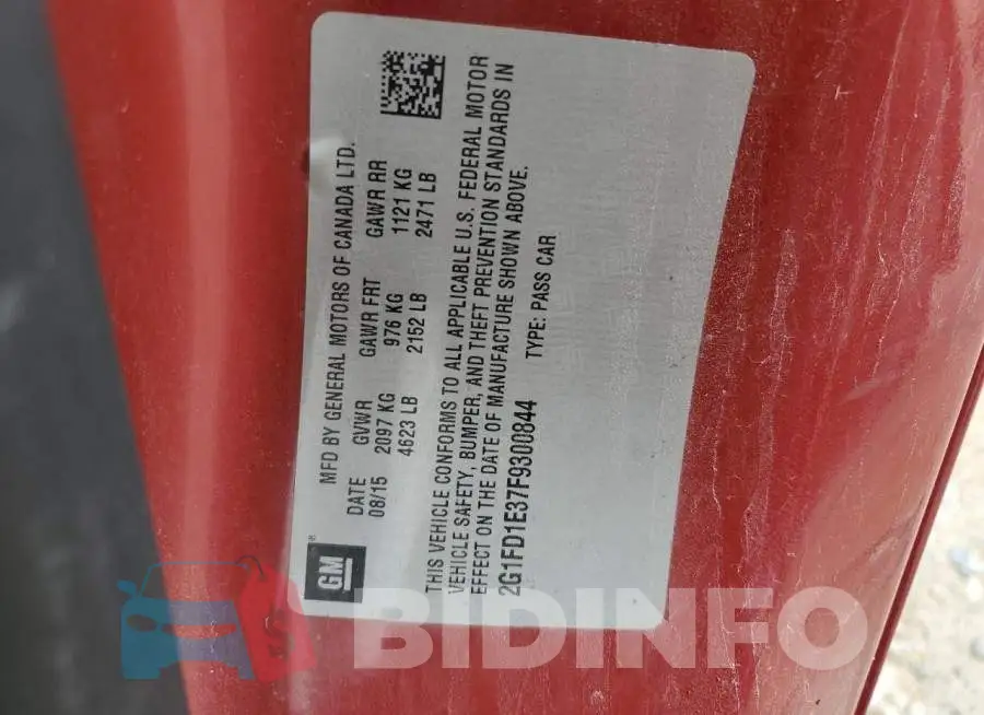 2G1FD1E37F9300844 Photo# 10