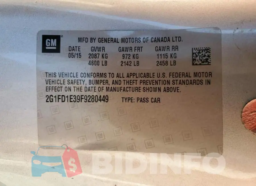 2G1FD1E39F9280449 Photo# 10
