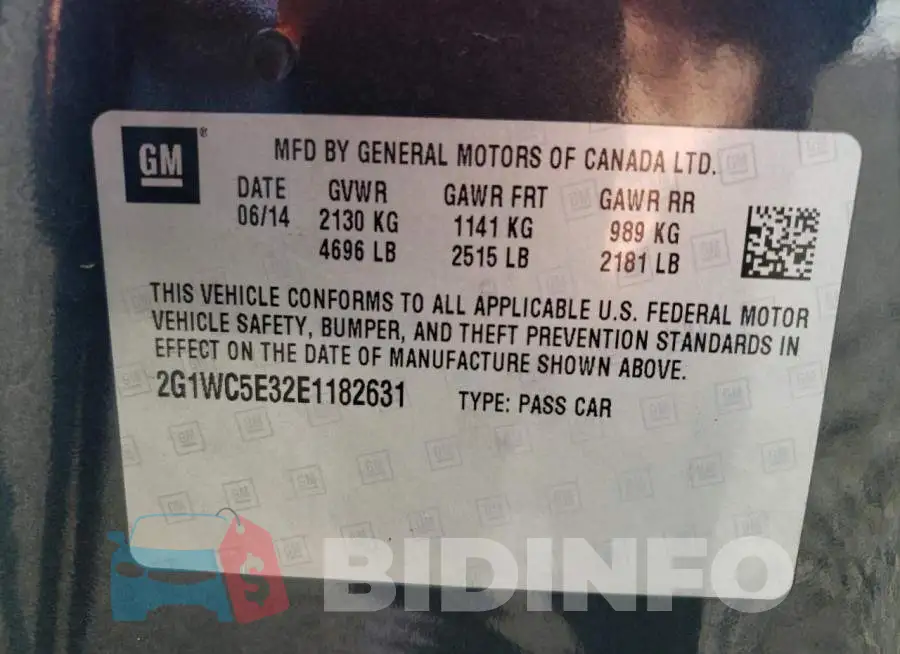 2G1WC5E32E1182631 Photo# 13