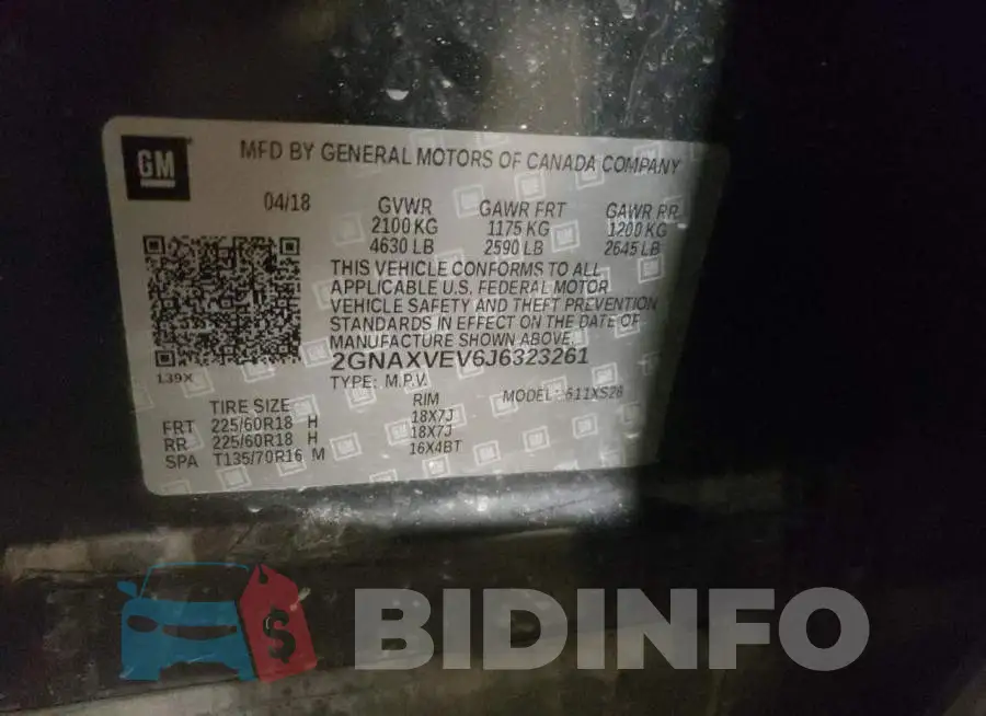 2GNAXVEV6J6323261 Photo# 12