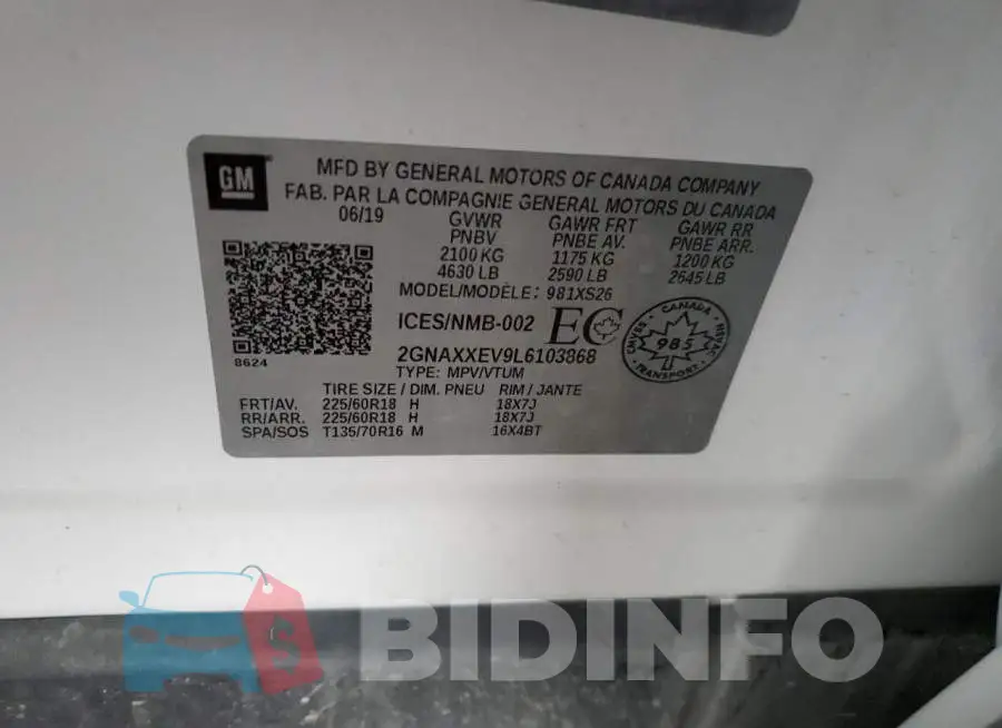 2GNAXXEV9L6103868 Photo# 10