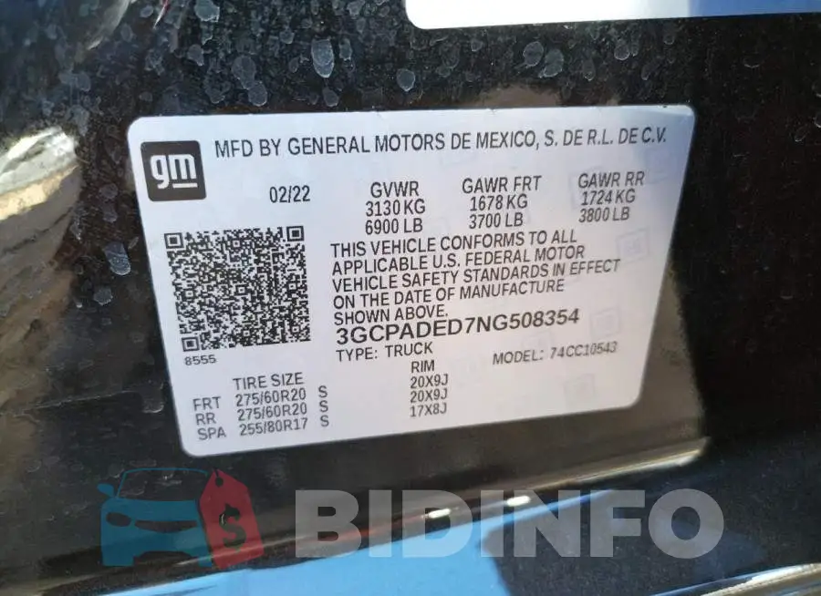 3GCPADED7NG508354 Photo# 13