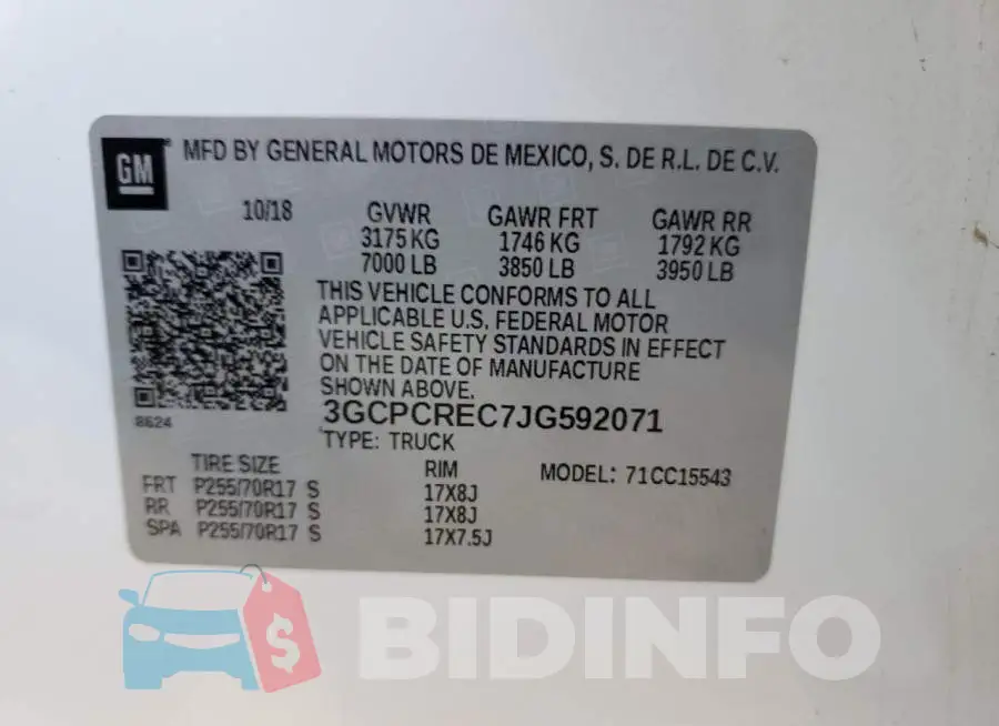 3GCPCREC7JG592071 Photo# 12