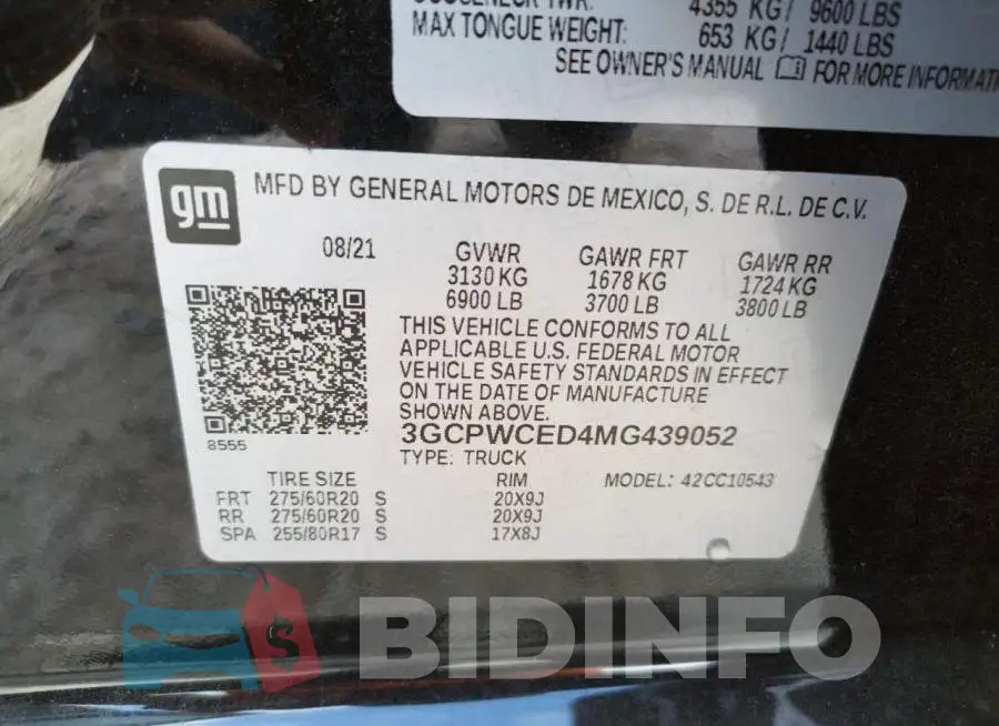 3GCPWCED4MG439052 Photo# 10
