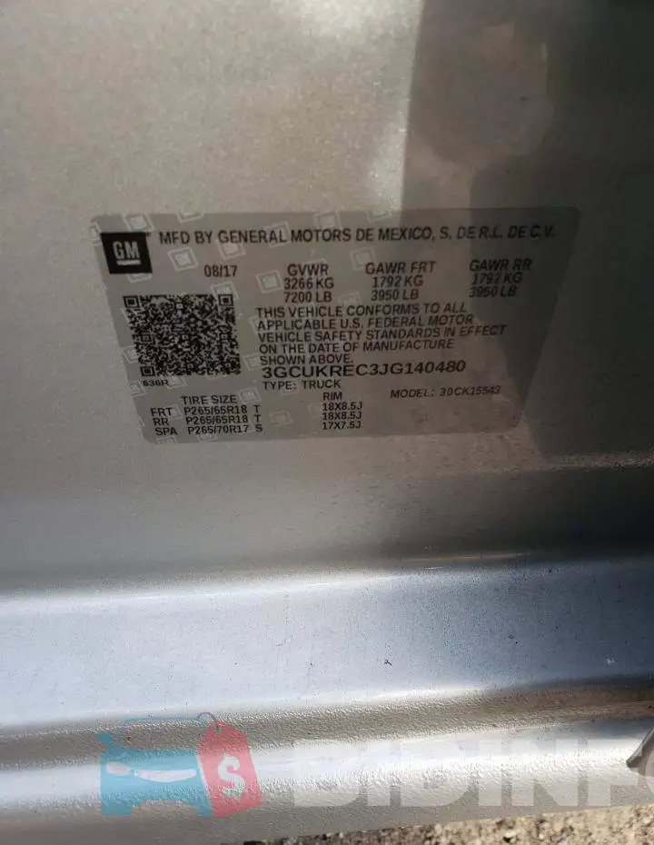 3GCUKREC3JG140480 Photo# 13