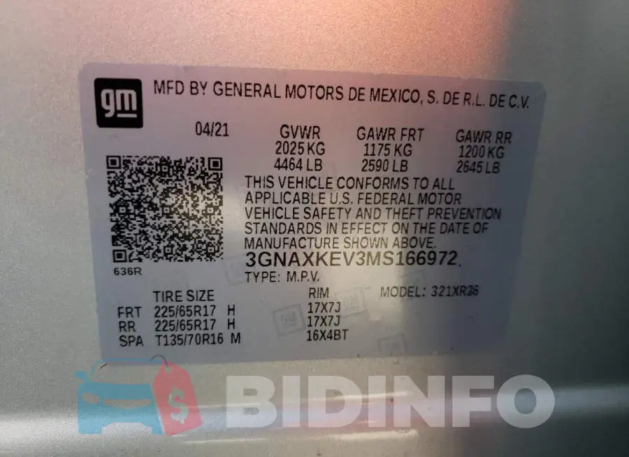 3GNAXKEV3MS166972 Photo# 13