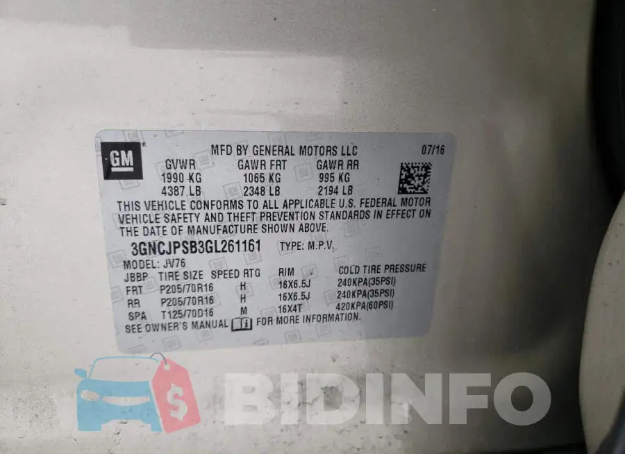 3GNCJPSB3GL261161 Photo# 12