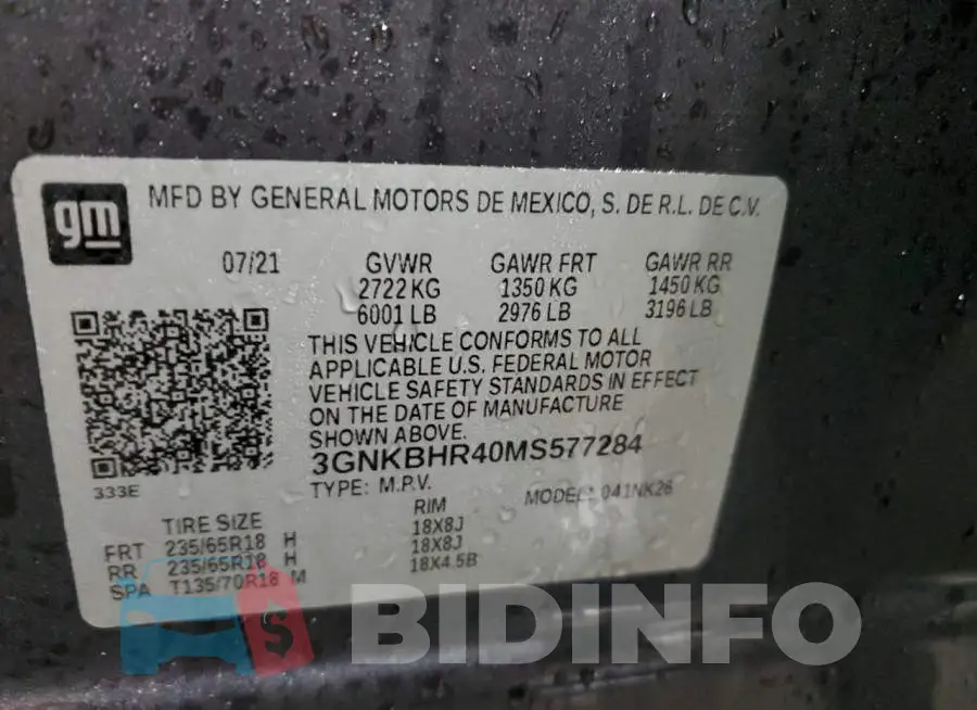 3GNKBHR40MS577284 Photo# 13