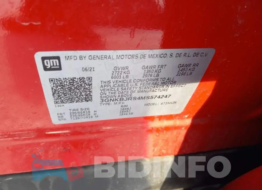 3GNKBJRS4MS574247 Photo# 13