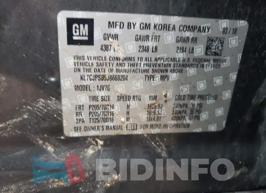 KL7CJPSB5JB668204 Photo# 13