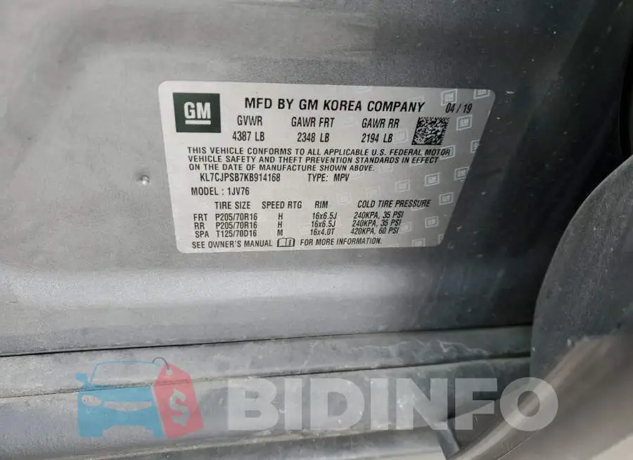 KL7CJPSB7KB914168 Photo# 13