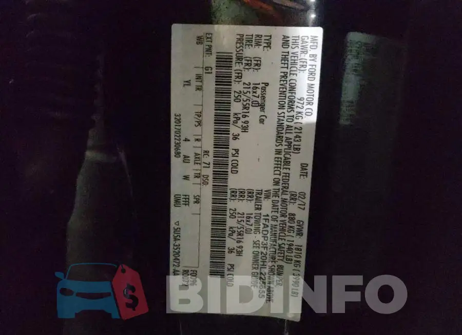 1FADP3F20HL225655 Photo# 10