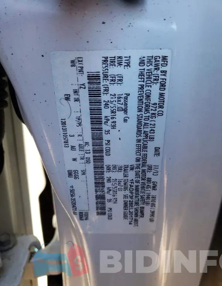 1FADP3F28EL201714 Photo# 12
