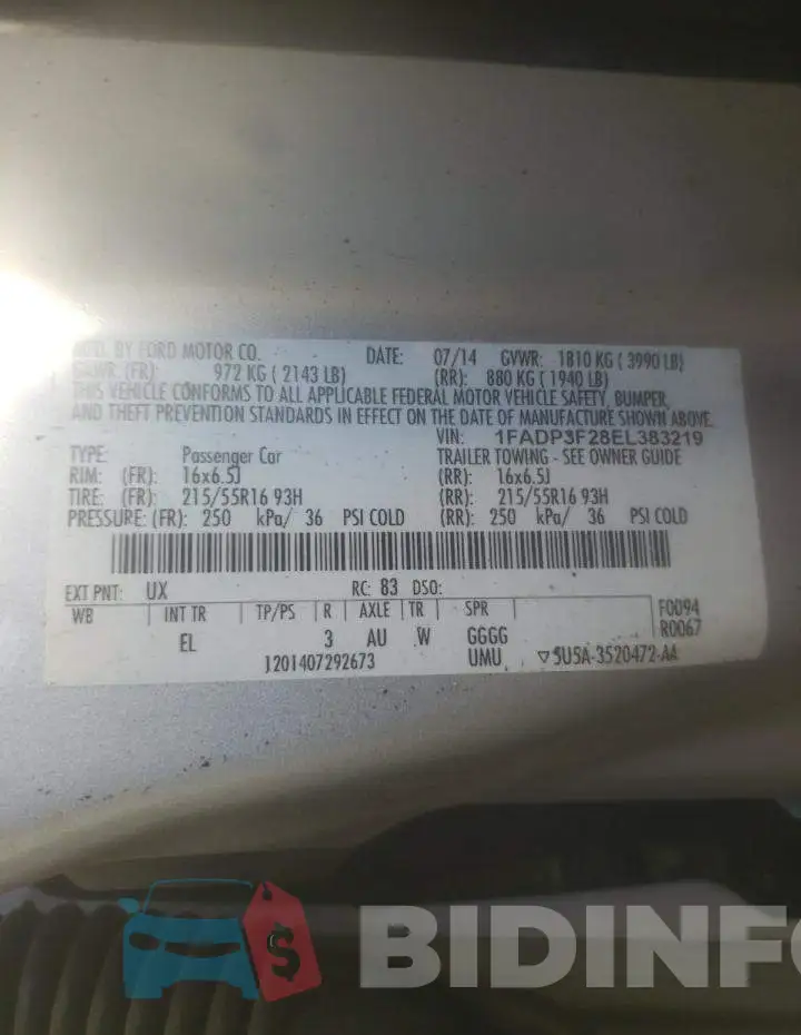 1FADP3F28EL383219 Photo# 12