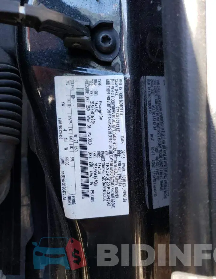 1FADP3F2XFL234392 Photo# 12
