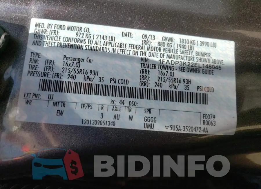 1FADP3K22EL148045 Photo# 10