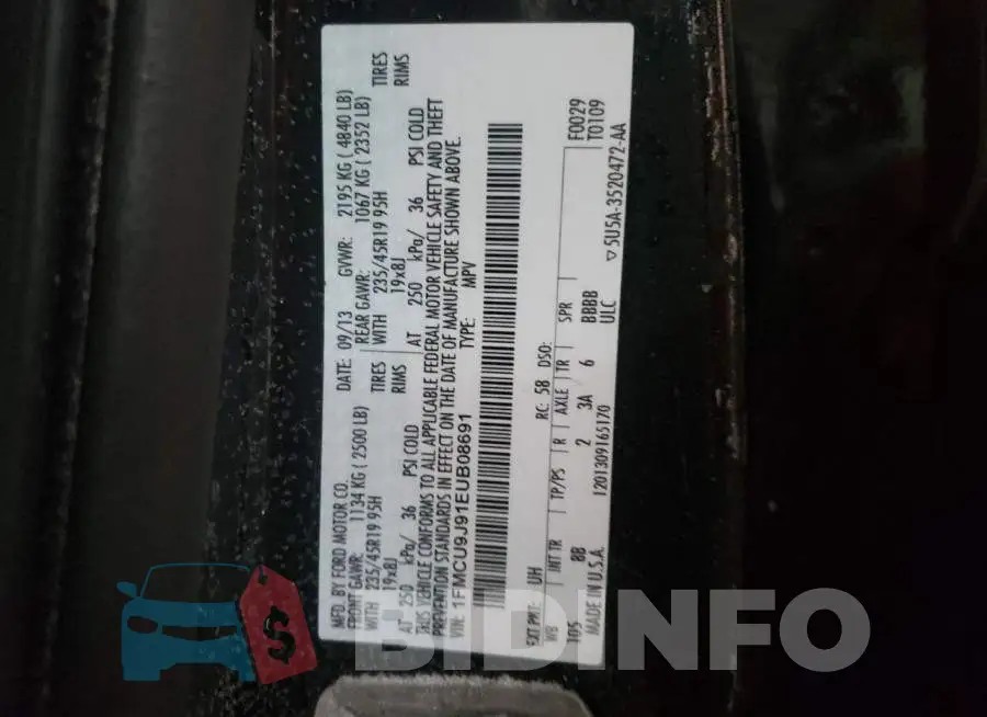 1FMCU9J91EUB08691 Photo# 13
