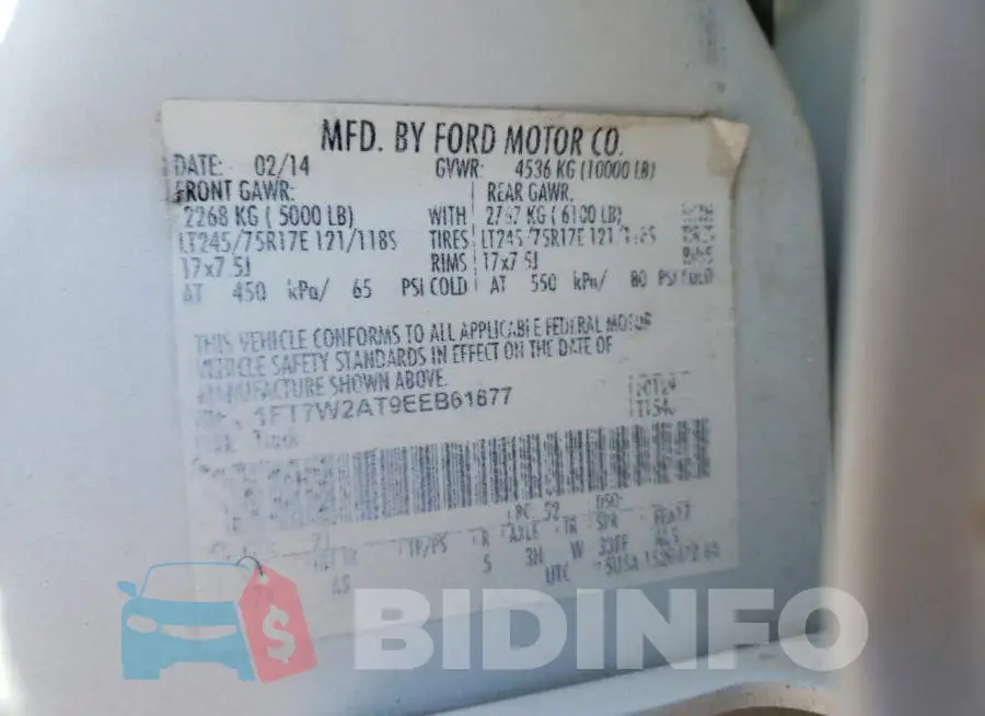 1FT7W2AT9EEB61877 Photo# 10