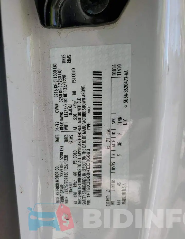 1FT8X3B68KEE86693 Photo# 10