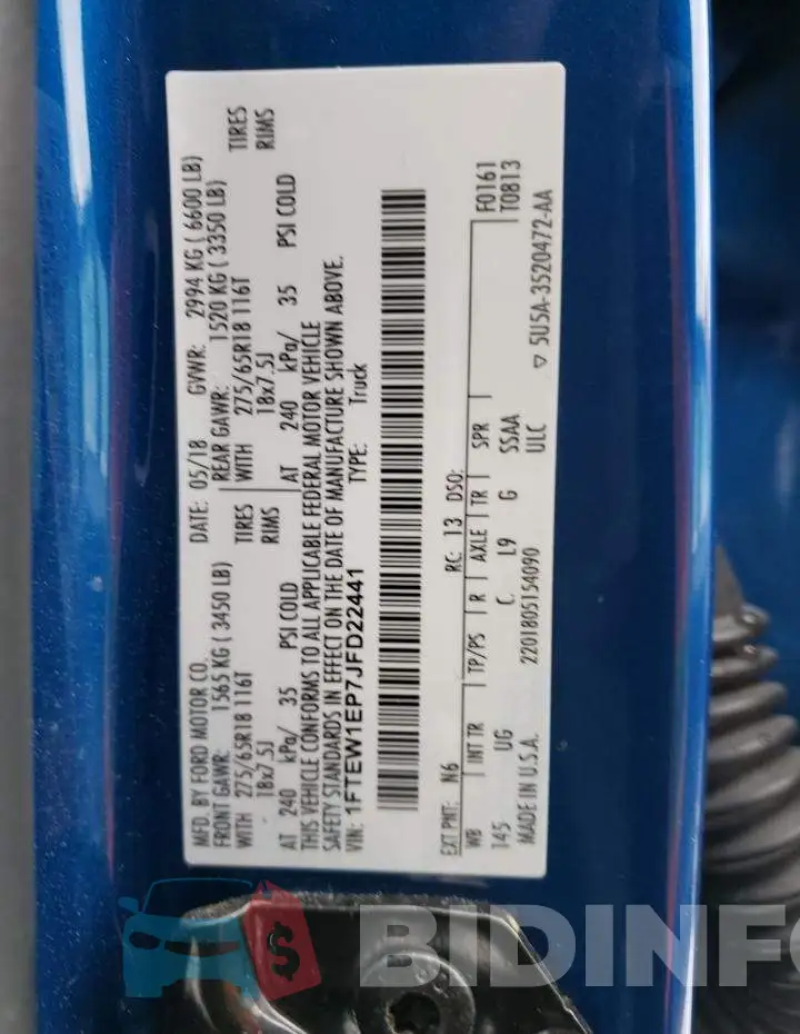 1FTEW1EP7JFD22441 Photo# 12