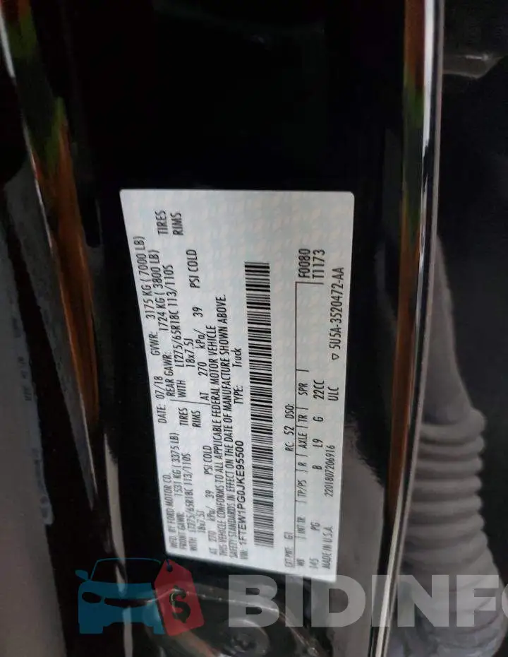 1FTEW1PG0JKE95500 Photo# 12