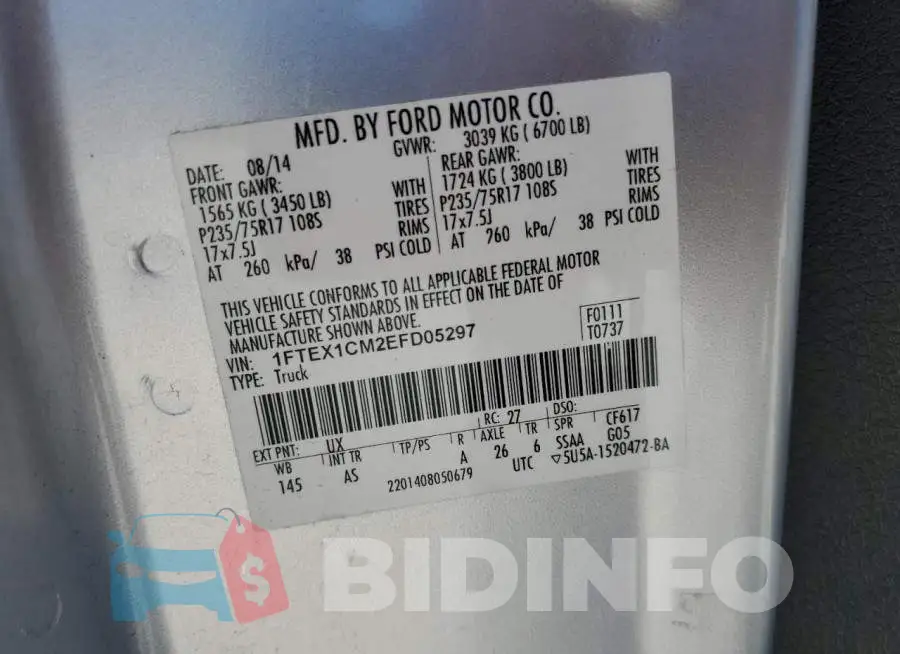 1FTEX1CM2EFD05297 Photo# 12