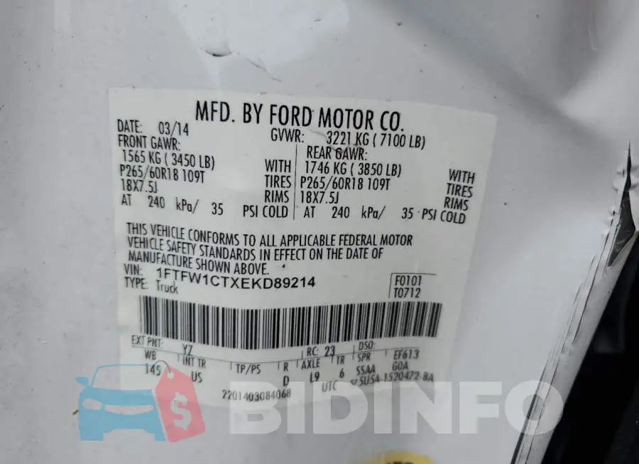 1FTFW1CTXEKD89214 Photo# 12