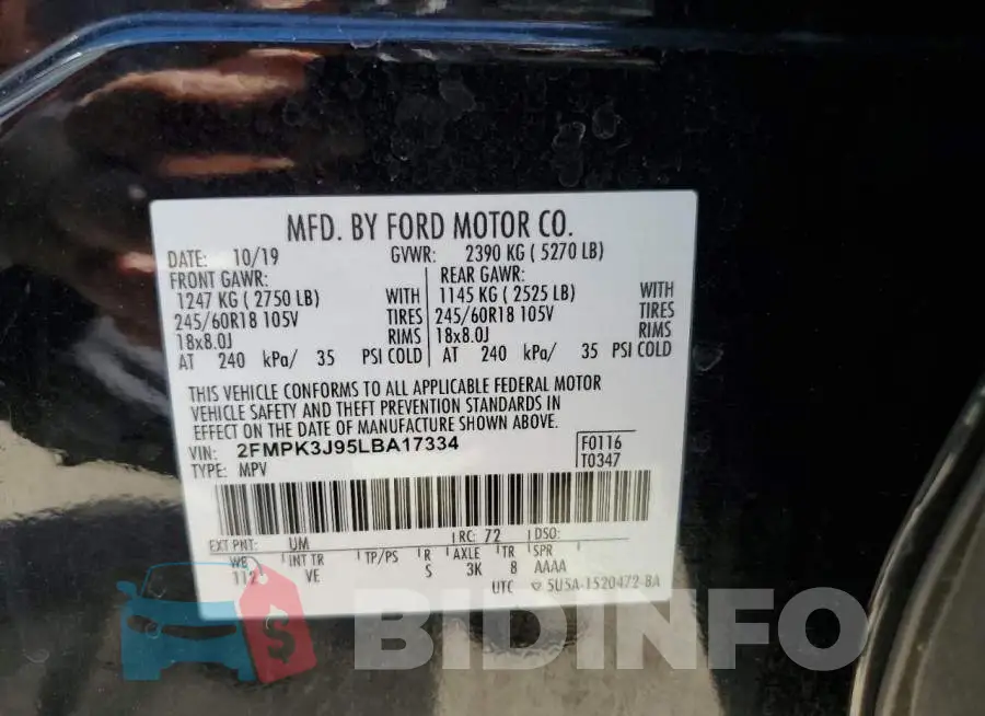 2FMPK3J95LBA17334 Photo# 13