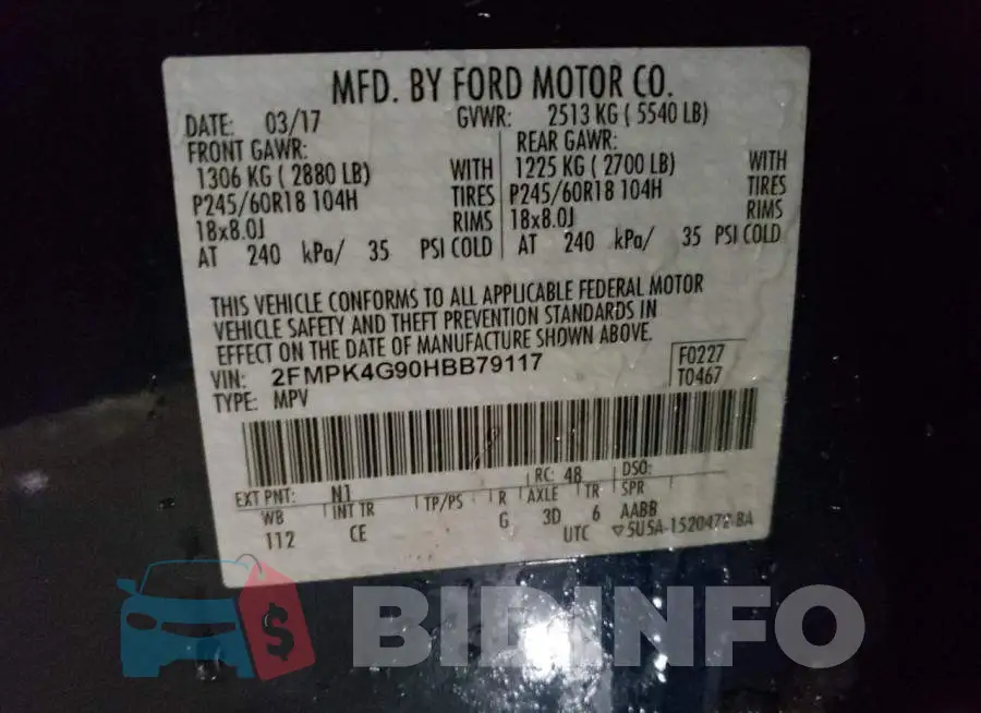 2FMPK4G90HBB79117 Photo# 13