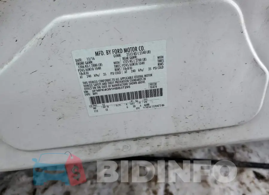 2FMPK4G91HBB37295 Photo# 13