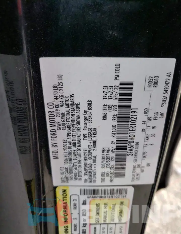 3FA6P0HD1ER102191 Photo# 12