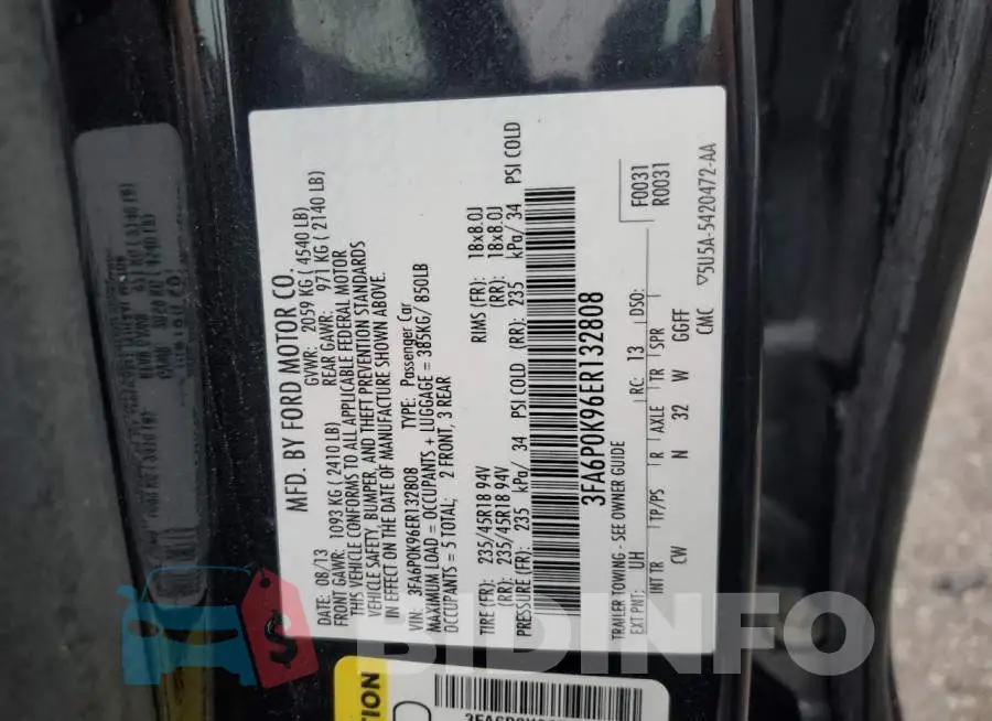 3FA6P0K96ER132808 Photo# 12
