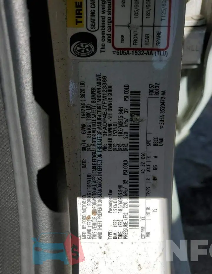 3FADP4EJ7FM123389 Photo# 12
