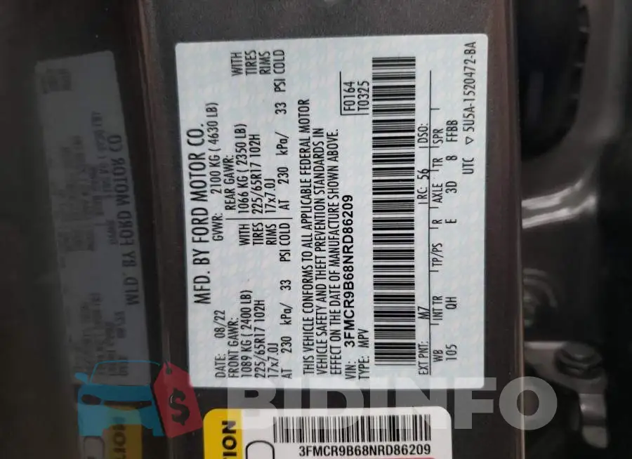 3FMCR9B68NRD86209 Photo# 13