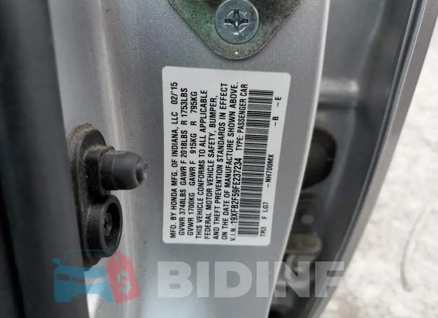 19XFB2F59FE237234 Photo# 12