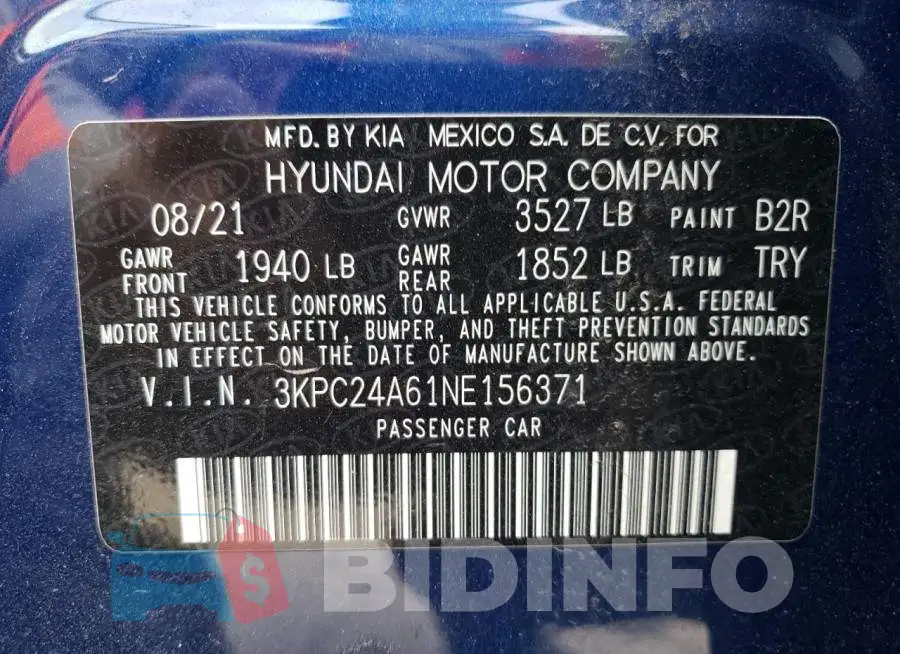 3KPC24A61NE156371 Photo# 13