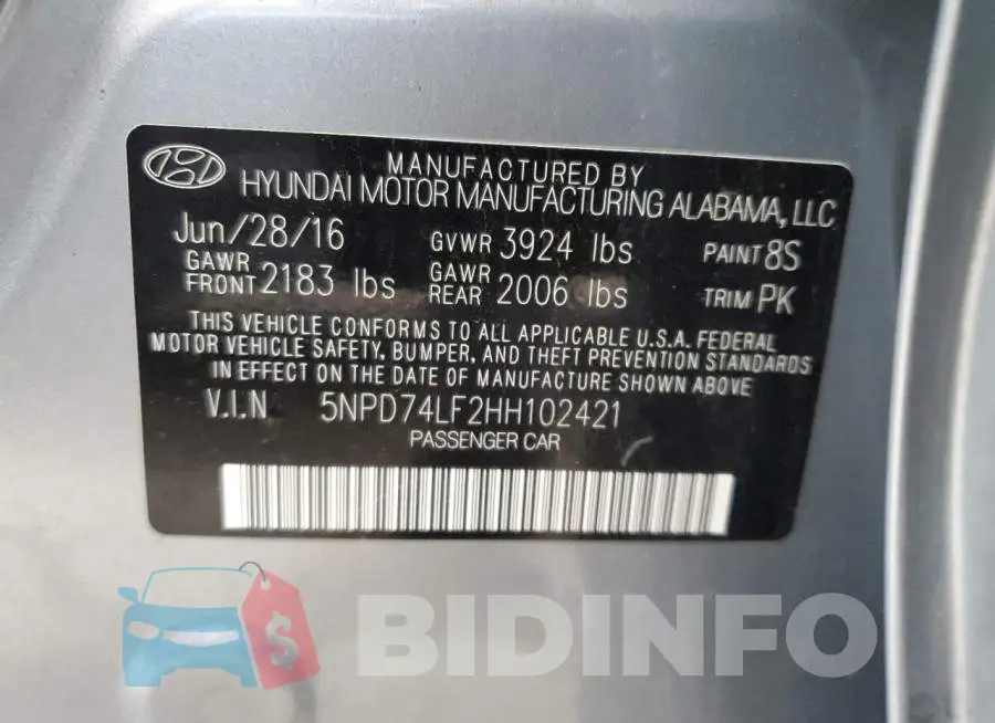 5NPD74LF2HH102421 Photo# 12