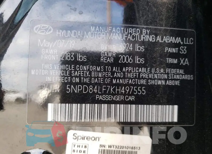 5NPD84LF7KH497555 Photo# 12