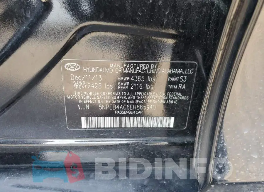 5NPEB4AC6EH865940 Photo# 12
