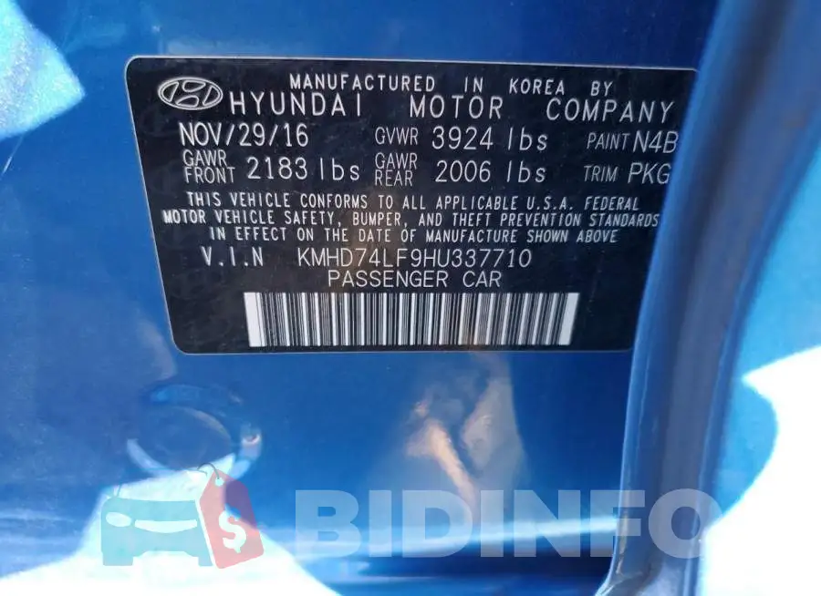 KMHD74LF9HU337710 Photo# 10