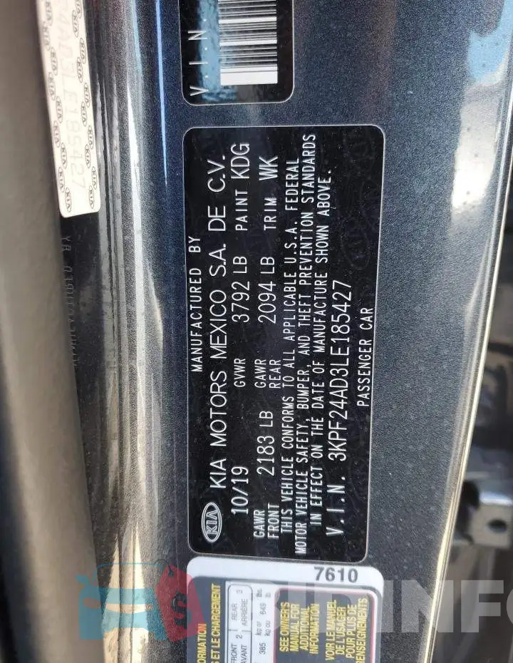 3KPF24AD3LE185427 Photo# 12